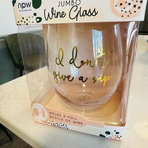 Jumbo Wine Glass - Gold and Pink